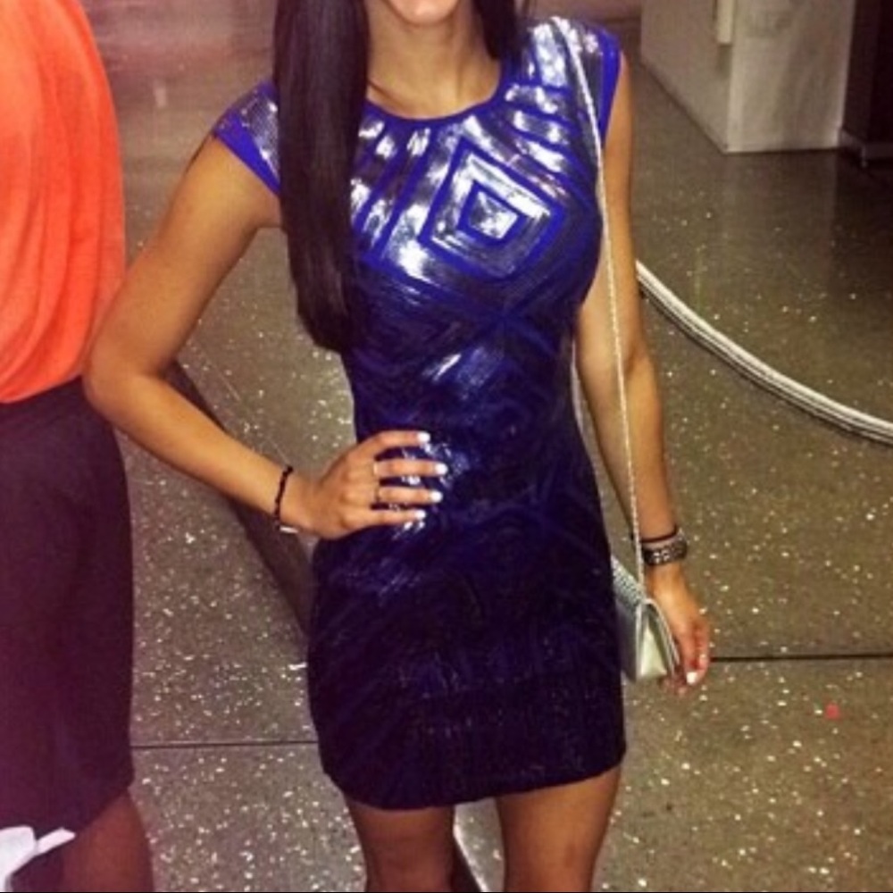 Gorgeous BCBGMaxAzria Blue Sequin dress